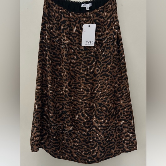 2 Skirts Zebra animal print cheetah Medi maxi satin bias skirt small 2 - Picture 7 of 10